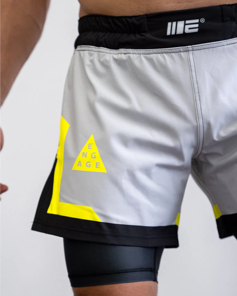 Cool Grey 2-in-1 Fight Shorts - Image 5