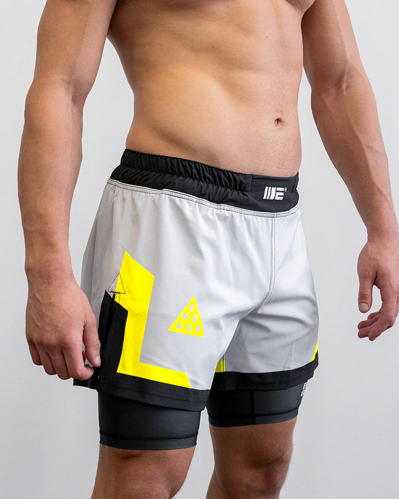 Cool Grey 2-in-1 Fight Shorts - Image 6