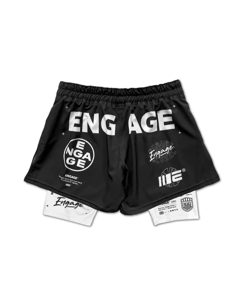 Engage Billboard 2 in 1 Fight Shorts - Black - Image 3