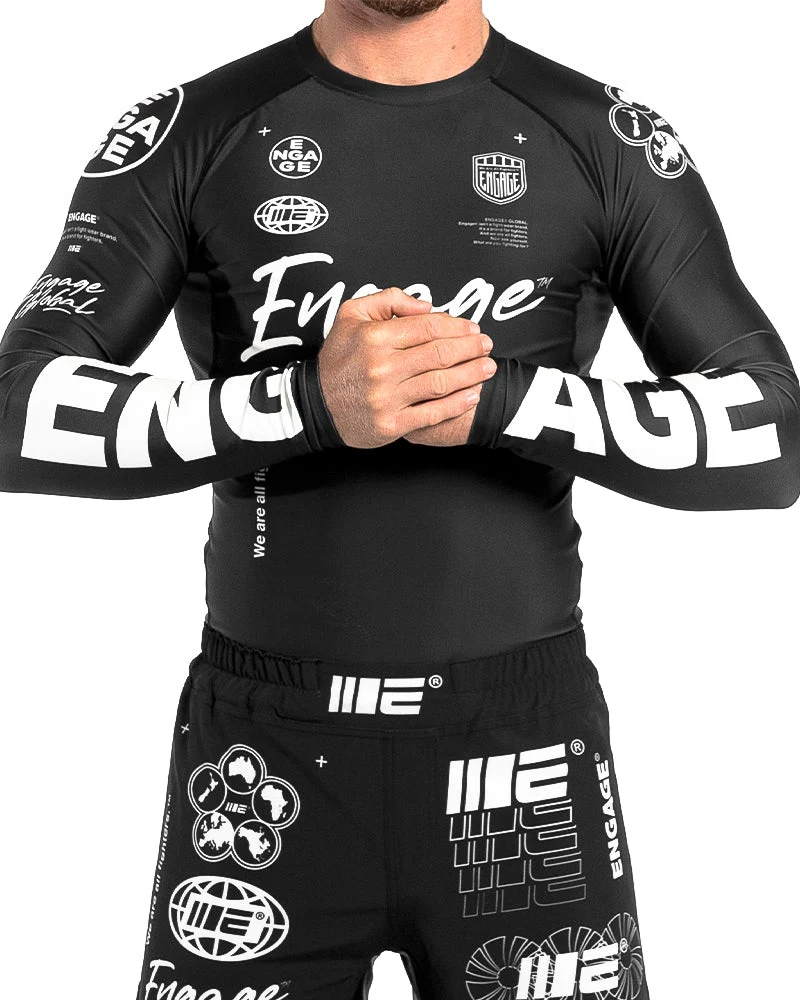 Engage Billboard Long Sleeve Rash Guard - Black - Image 3
