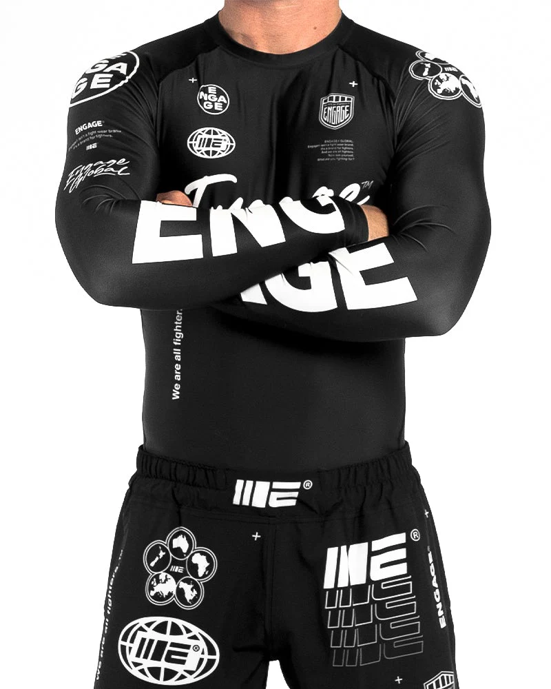 Engage Billboard Long Sleeve Rash Guard - Black - Image 4
