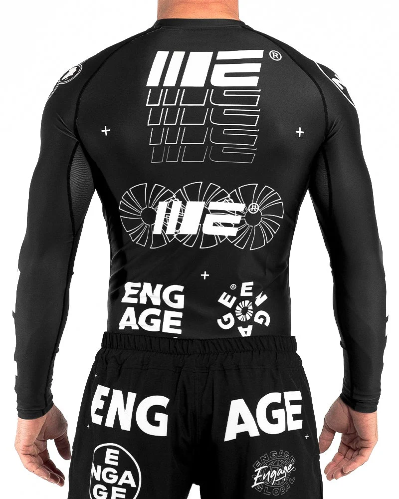 Engage Billboard Long Sleeve Rash Guard - Black - Image 5