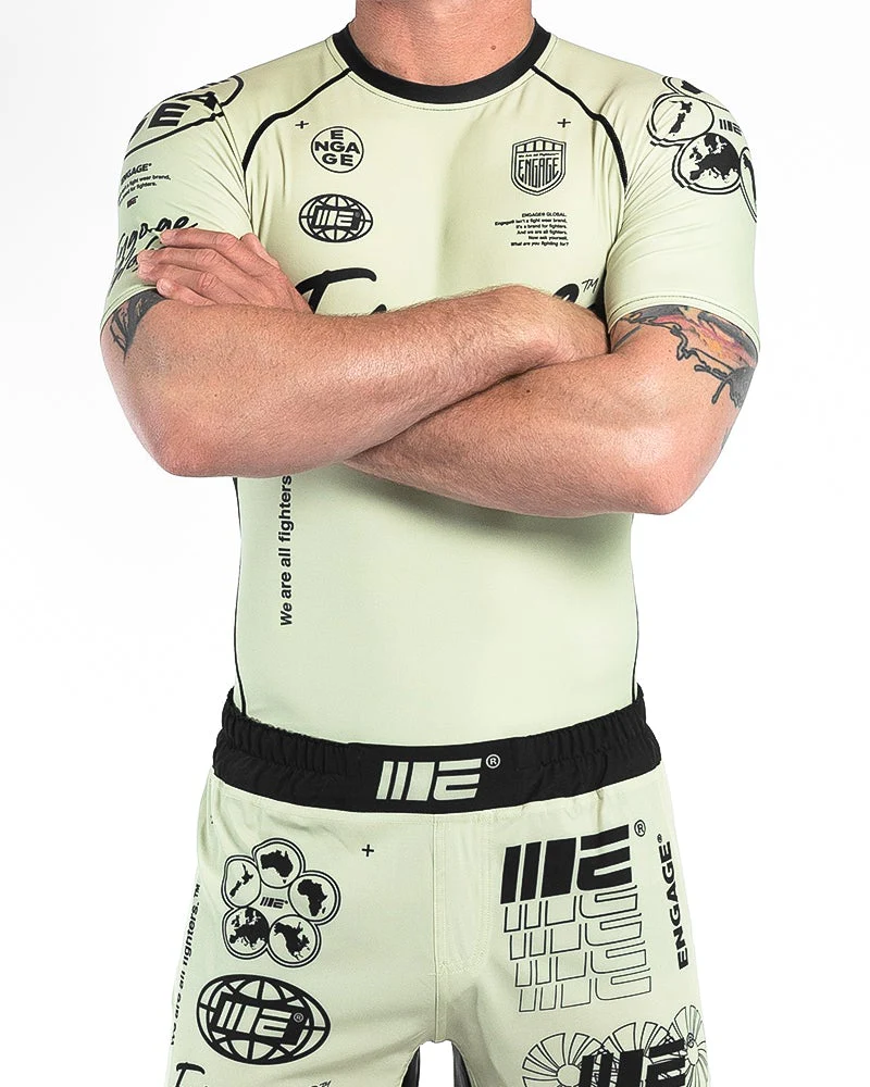 Engage Billboard Short Sleeve Rash Guard - Sand - Image 8