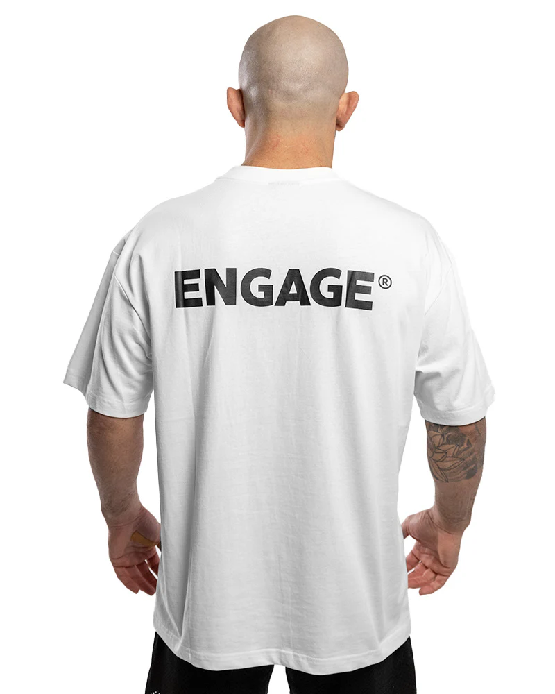 Engage Classic Wordmark Oversized T-Shirt (White) - Image 4
