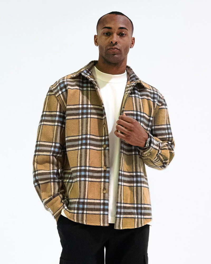 Engage Global Flannel Shirt (Brown/Blue) - Image 4