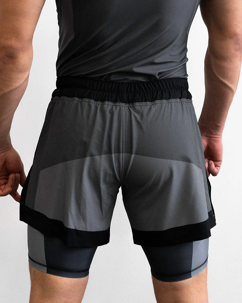Engage Iron Grey 2-in-1 Hybrid Shorts - Image 4