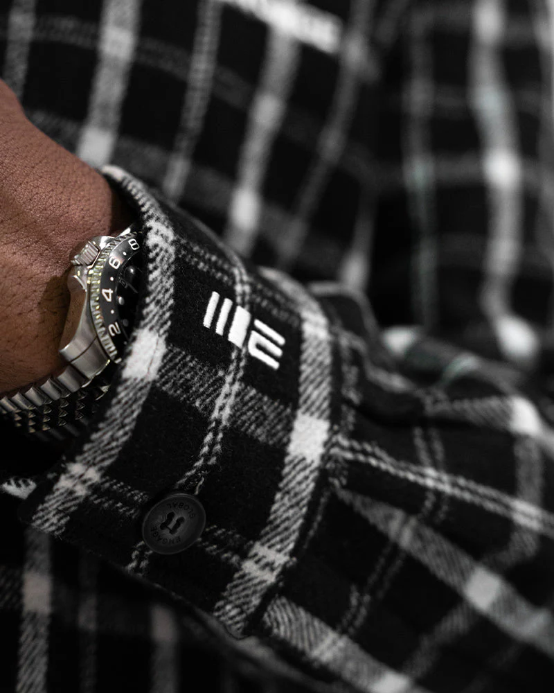 Engage Wordmark Flannel Shirt (Black/White) - Image 3
