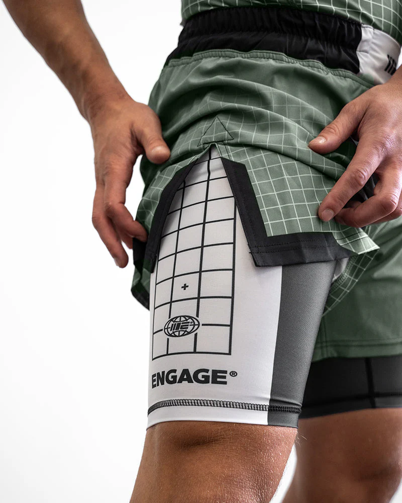 Olive Graph 2-in-1 Hybrid Shorts - Image 4