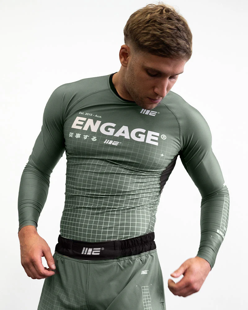 Olive Graph Long Sleeve Rash Guard - Image 3