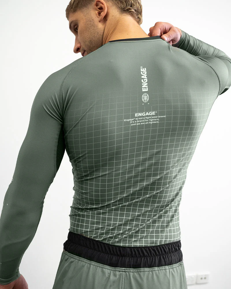 Olive Graph Long Sleeve Rash Guard - Image 4