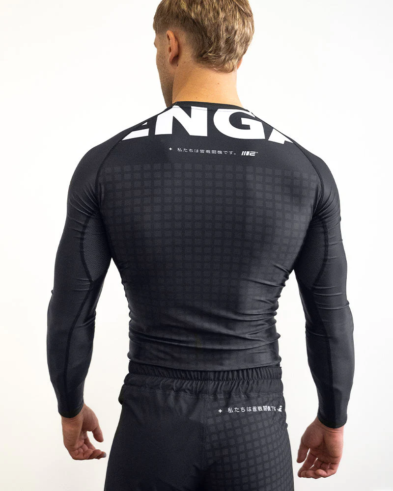 Grid Tech (Black) Long Sleeve Rash Guard - Image 4