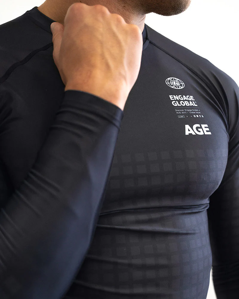 Grid Tech (Black) Long Sleeve Rash Guard - Image 5
