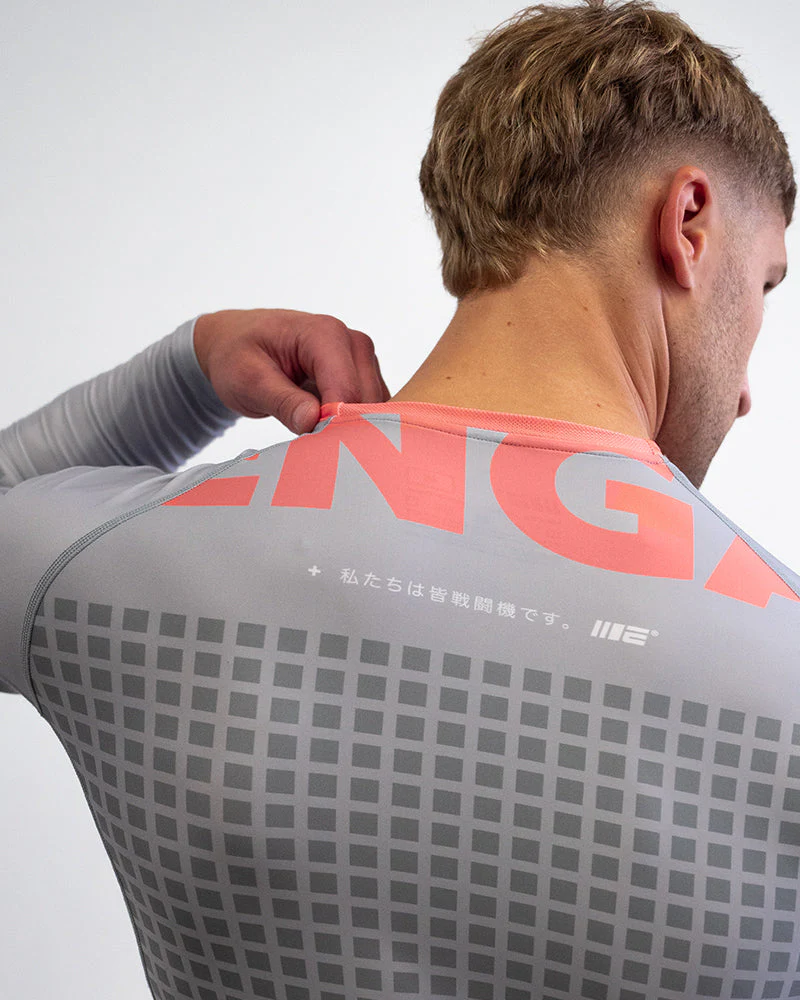 Grid Tech (Grey) Long Sleeve Rash Guard - Image 4