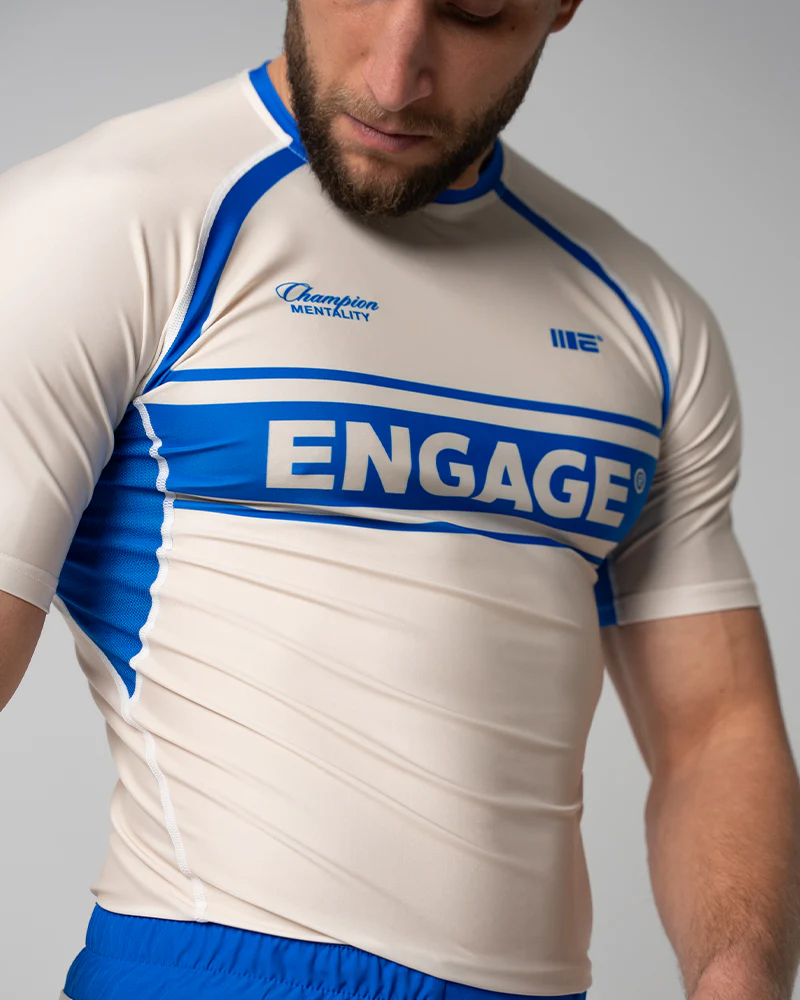 Invictus (Ivory Blue) Short Sleeve Rash Guard - Image 2