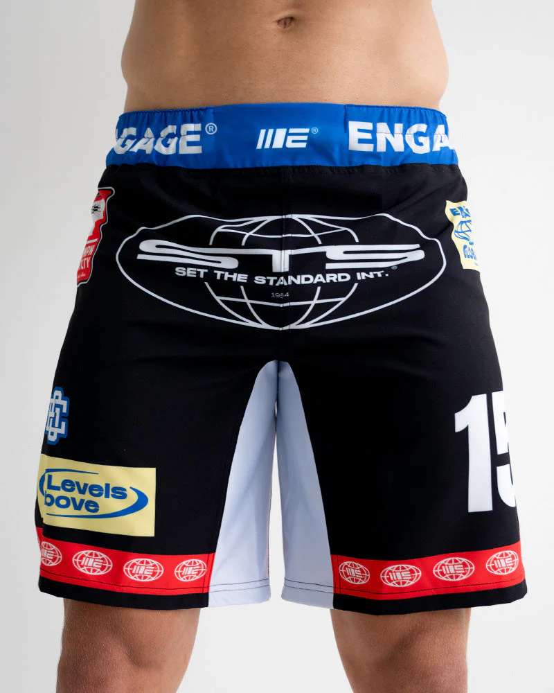 Racer (Black) MMA Grappling Shorts - Image 2