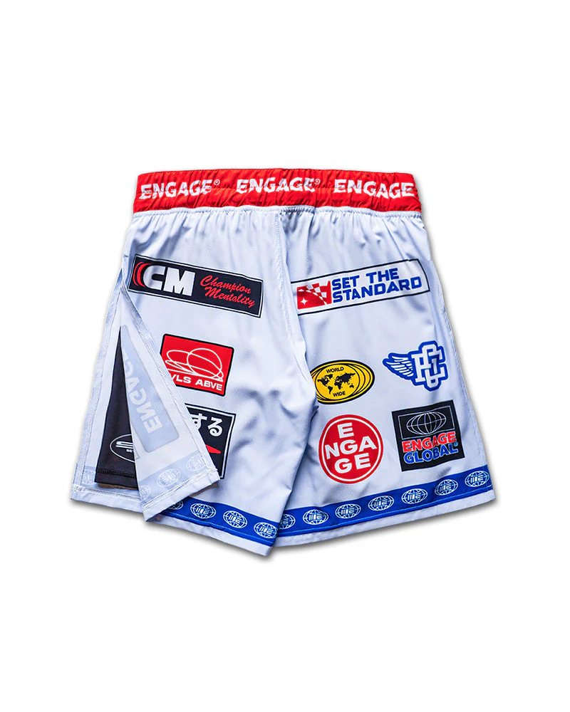 Racer (White) 2-in-1 Gladiator Shorts - Image 2