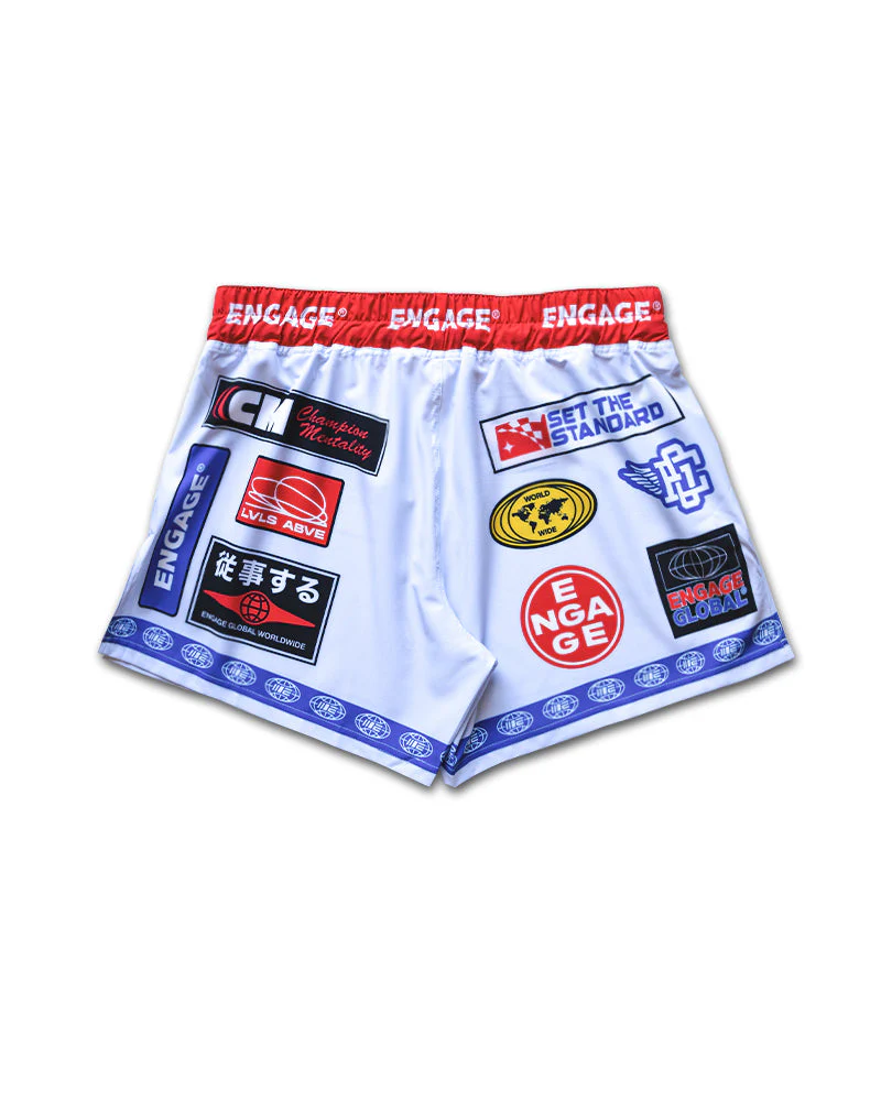 Racer (White) MMA Hybrid Shorts - Image 3