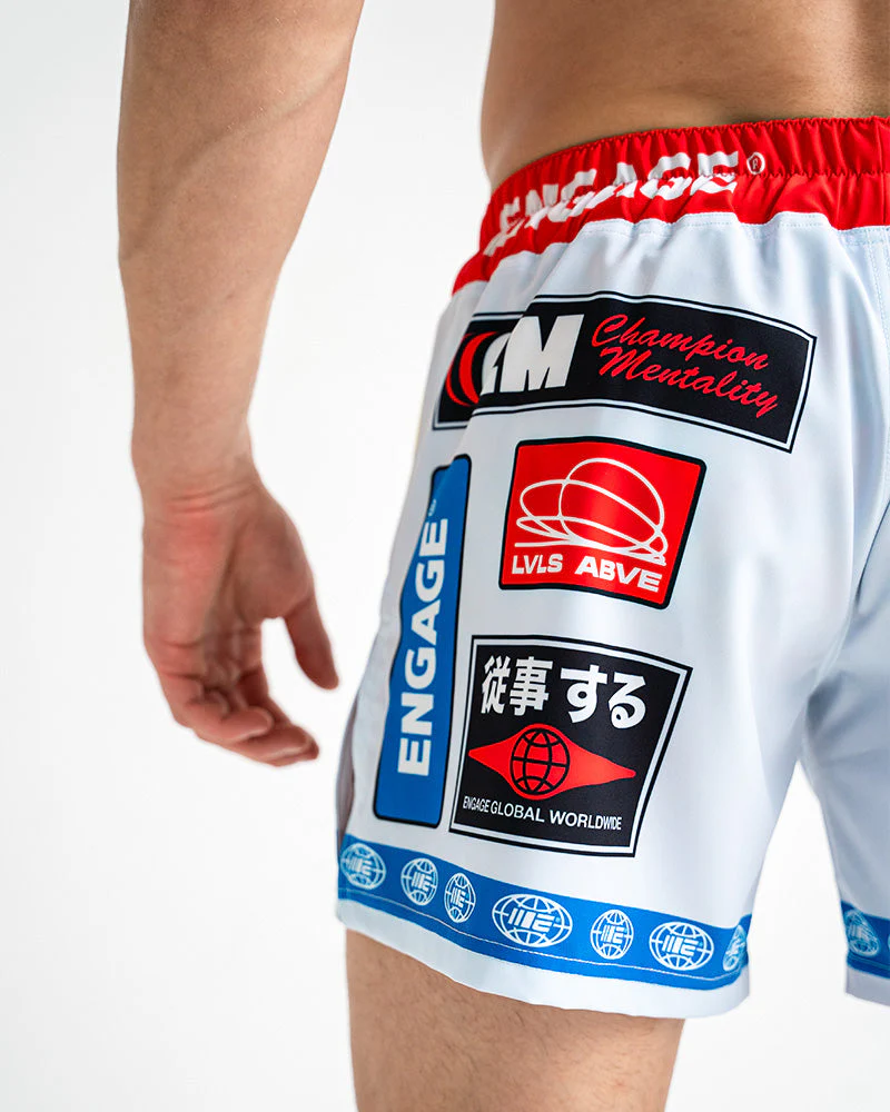 Racer (White) MMA Hybrid Shorts - Image 5