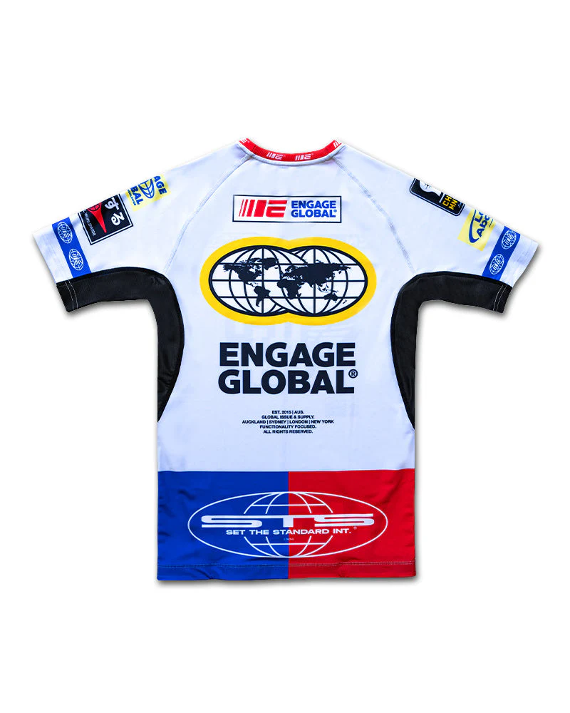 Racer (White) Short Sleeve Rash Guard - Image 3