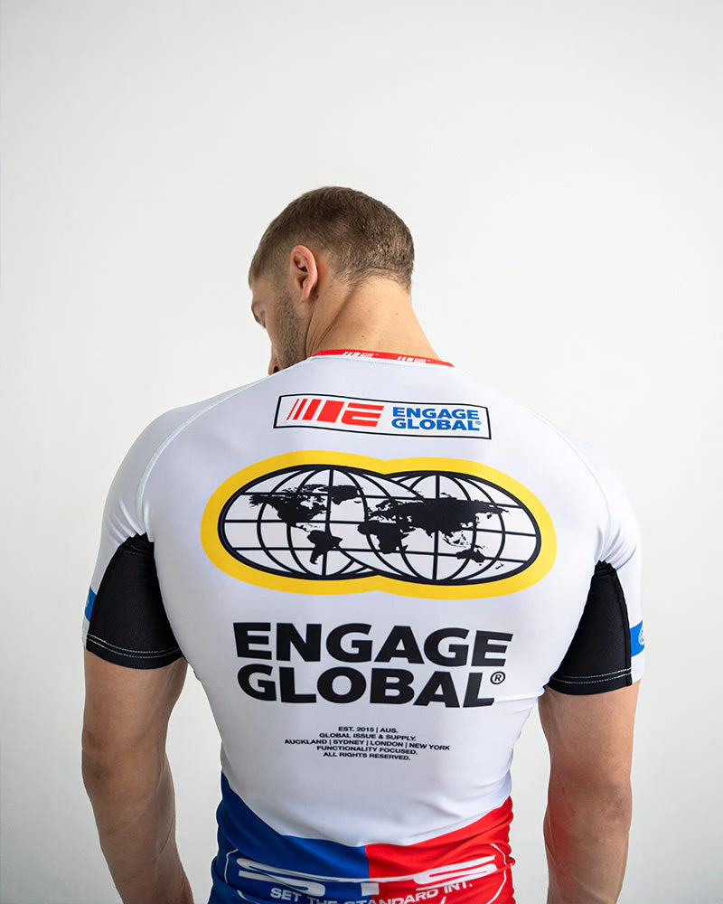 Racer (White) Short Sleeve Rash Guard - Image 4